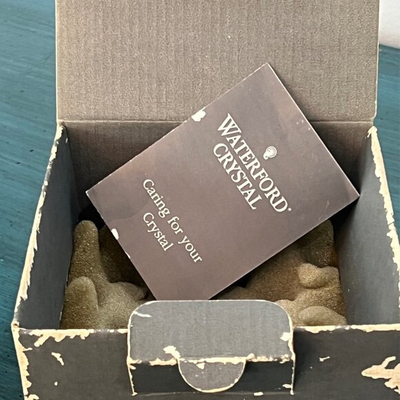 VINTAGE Waterford Crystal LISMORE COTTAGE MANTEL CLOCK Quartz Silver Face w/ Box - Picture 7 of 11